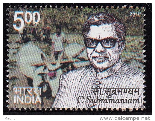 India MNH 2010, C Subramaniam, Physics Qualification, Agriculture Policy, Cow & Farmer, Green Revolution - Nuovi