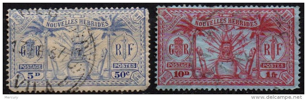 NOUVELLES-HEBRIDES - 2 Valeurs De 1925 Oblitérées - Used Stamps