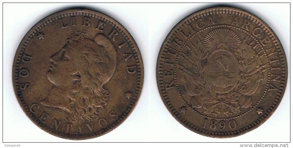 ARGENTINA 2 CENTAVOS 1890 A - Argentina