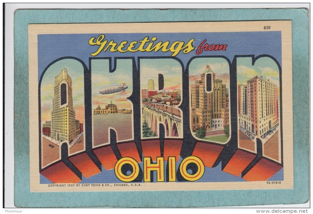 GREETINGS  FROM  AKRON  -  5  VIEWS  - - Akron