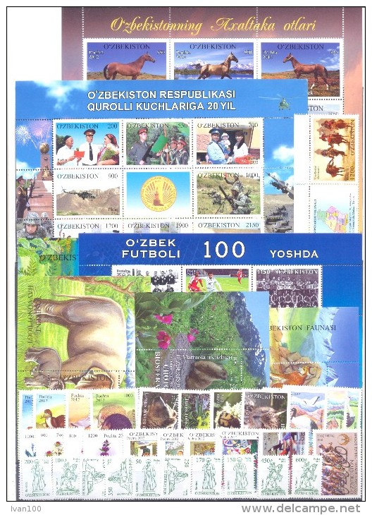 2012. Uzbekistan, Complete Year Set 2012, 33v + 4s/s + 3sheetlets, Mint/** - Usbekistan