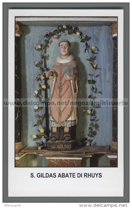 Xsa-12320 S. San GILDAS ABATE DI RHUYS GALLES HOUAT CHATEAUROUX Santino Holy Card - Religion & Esotérisme