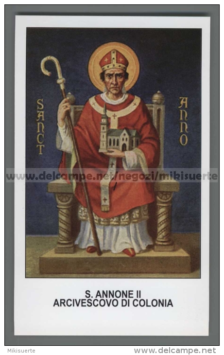 Xsa-12372 S. San ANNONE II ARCIVESCOVO DI COLONIA KOLN SIEGBURG Santino Holy Card - Religion & Esotérisme
