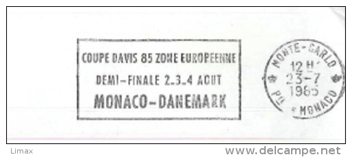 Coupe Davis 85 Demi Finale Monaco Dänemark Denmark Montecarlo Monte Carlo - Covers & Documents