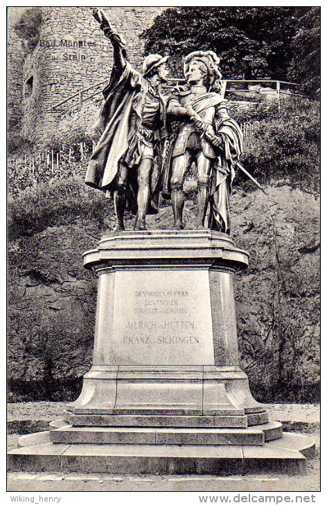 Bad Münster Am Stein Ebernburg - S/w Hutten Sickingen Denkmal - Bad Muenster A. Stein - Ebernburg