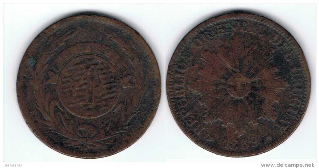 URUGUAY 4 CENTAVOS 1869 - Uruguay