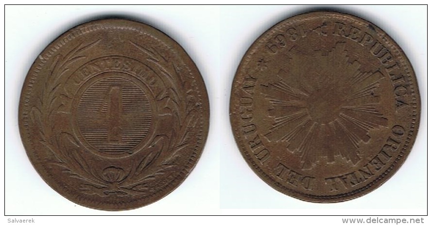 URUGUAY 1 CENTAVO 1869 - Uruguay