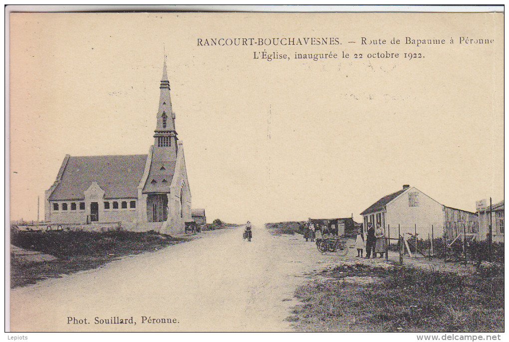 Carte Pas Très Courante - 80 - Rancourt Bouchavesnes - Route De Bapaume à Péronne - L´Eglise - Scans Recto-verso - Autres & Non Classés