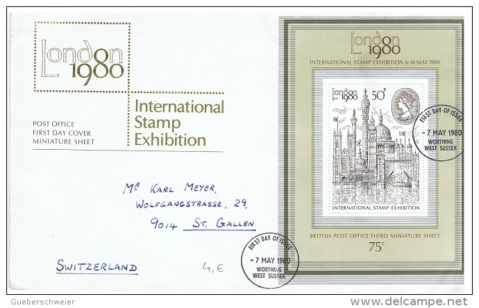 EXP-L32 - GRANDE-BRETAGNE FDC International Stamp Exhibition London 1980 - 1971-1980 Em. Décimales
