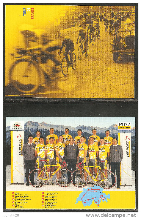 Vélo Cyclisme Lot De 2 Entiers Postaux Suisse Illustration Différente Tour De France 2000, 1er Jour D'émission - Ciclismo