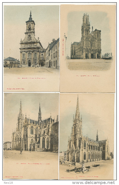 Nancy Ensemble 8 Cartes Colorisée Bergeret Avant 1903 - Nancy