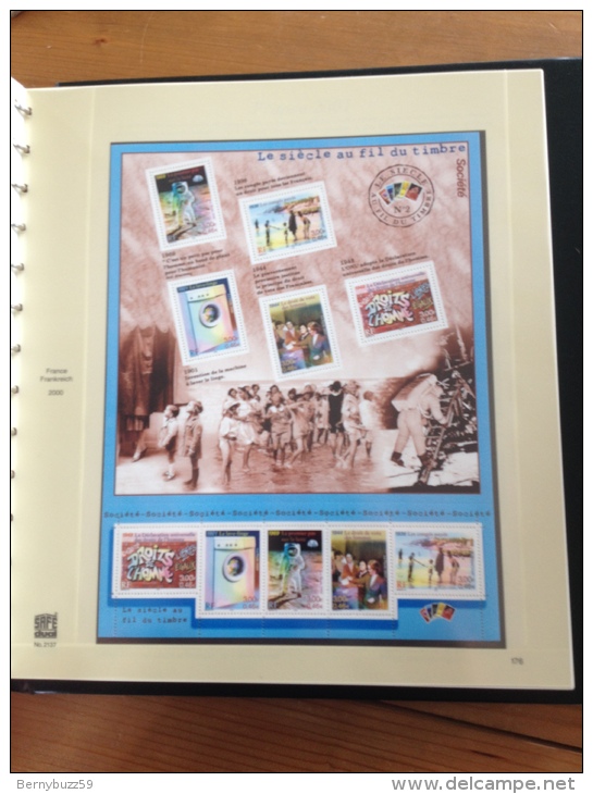 ALBUM SAFE FRANCE complet + timbres neufs MNH ** 1997 a 2001 valeur faciale 1954,52 Fr soit 297,88€