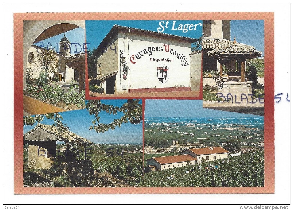 CPM - SAINT-LAGER (69) Multivues - (vue Sur Le Caveau "Cuvage Des Brouilly" Dégustation, Son église, Le Chateau... - Autres & Non Classés