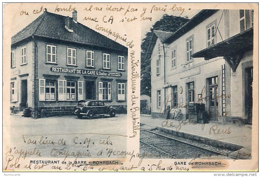 Cpa ROHRBACH 57 - Restaurant De La Gare - Gare De ROHRBACH - Autres & Non Classés