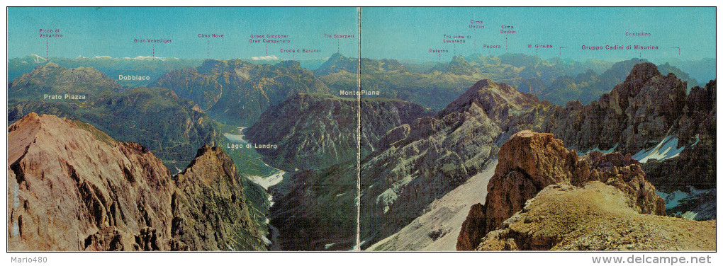 CORTINA   M. CRISTALLO   PANORAMICA  DAL RIFUGIO G. LORENZI  (DOPPIA)      (VIAGGIATA) - Altri & Non Classificati