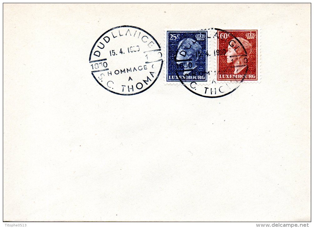 LUXEMBOURG. Enveloppe Commémorative Ayant Circulé En 1950. Hommage à S. C. Thomas. - Maschinenstempel (EMA)