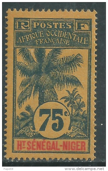 Haut-Sénégal  N° 14 X  Type  Palmiers  : 75 C.  Bleu Sur Jaune-orange Trace De Charnière Sinon TB - Other & Unclassified