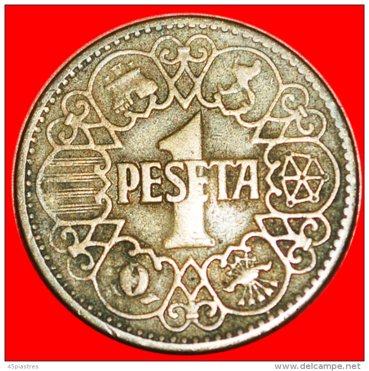 * GENERALISSIMO FRANCO (1936-1975)★ SPAIN ★ 1 PESETA 1944! LOW START! NO RESERVE!!! - 1 Peseta