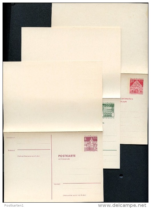 BERLIN P70-75 Postkarten Serie BAUWERKE II ** 1966-67  Kat. 22,50 € - Postkarten - Ungebraucht