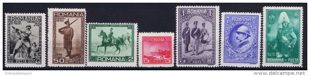 Romania : 1931 Mi Nr 406 - 412  MH/* - Nuovi