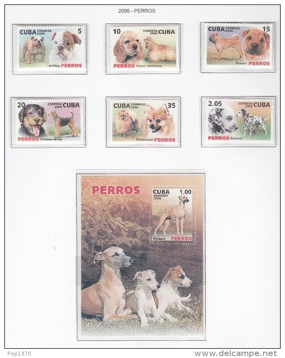 CUBA 2006 - PERROS - CHIENS - DOGS - SET OF 6 STAMPS + BLOCK - Ungebraucht