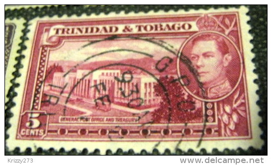 Trinidad And Tobago 1938 General Post Office And Treasury 5c - Used - Trinidad & Tobago (...-1961)