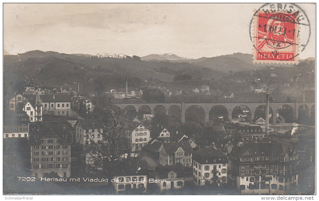 AK Appenzell Herisau Eisenbahn Viadukt Der B T B Bahn Zug Brücke Fabrik Villen Haus - Herisau