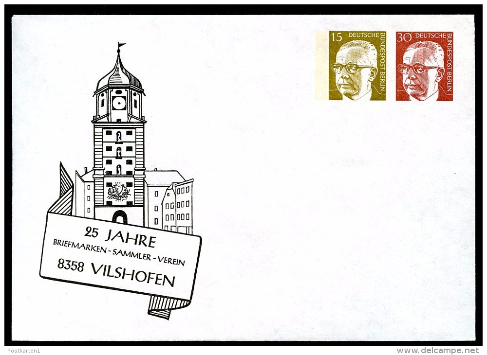 BERLIN PU53 B2/001 Privat-Umschlag STADTTURM VILSHOFEN ** 1975  NGK 8,00 € - Enveloppes Privées - Neuves