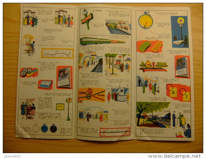 MAPA DE PARIS CON HORARIO DE LOS TRENES - VOYAGEZ AVEC LES BUS ET LE METRO AÑO 1962 - Cuadernillos Turísticos