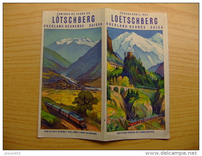 FOLLETO PARA EL FERROCARRIL DE LOS ALPES BERNESES SUIZA - LOÉTSCHBERG OBERLAND BERNÉS SUIZA - Cuadernillos Turísticos