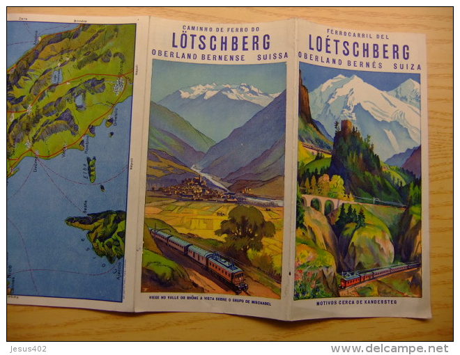 FOLLETO PARA EL FERROCARRIL DE LOS ALPES BERNESES SUIZA - LOÉTSCHBERG OBERLAND BERNÉS SUIZA