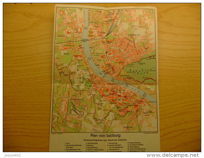 PLANO DE LA CIUDAD DE SALZBURGO - PLAN VON SALZBURG AÑO 1954 - Cuadernillos Turísticos