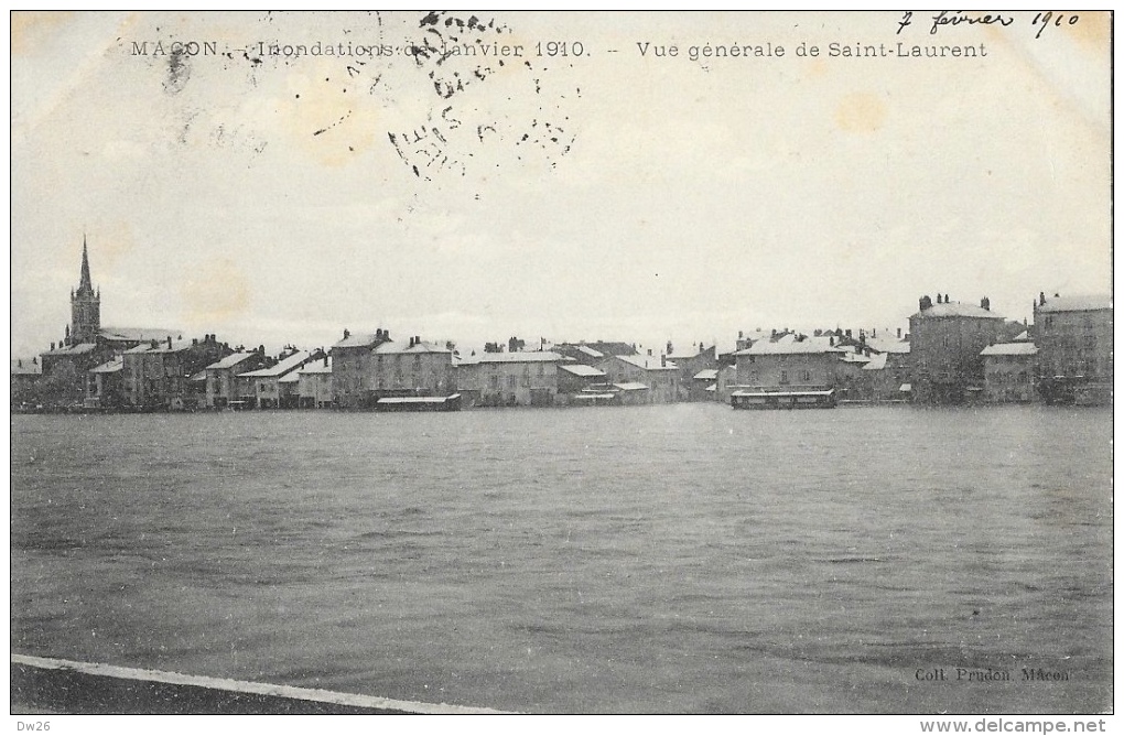 Macon - Inondations De Janvier 1910 - Vue Générale De Saint-Laurent - Collection Prudon - Floods