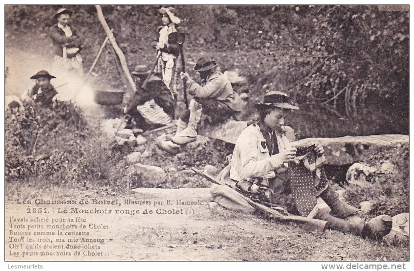 Cpa 49 Cholet Chanson De Théodore Botrel Le Mouchoir Rouge De Cholet (1) Regionalisme Guerres De Vendée De Charette.2351 - Cholet