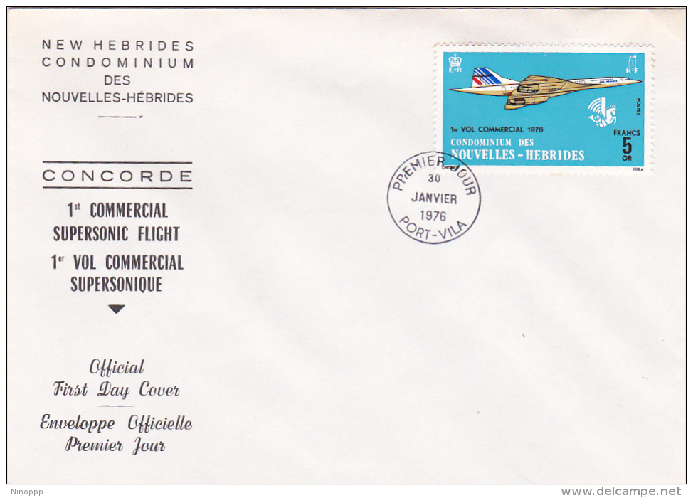 New Hebrides 1976 Concorde  FDC - FDC