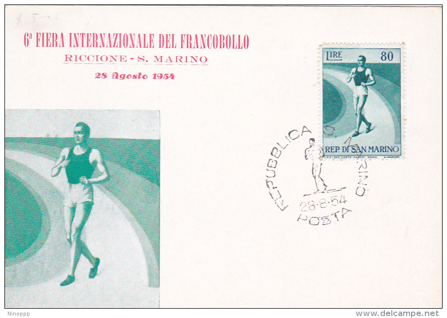 San Marino 1954 6th Stamp Exhibition Maximum Card - Other & Unclassified