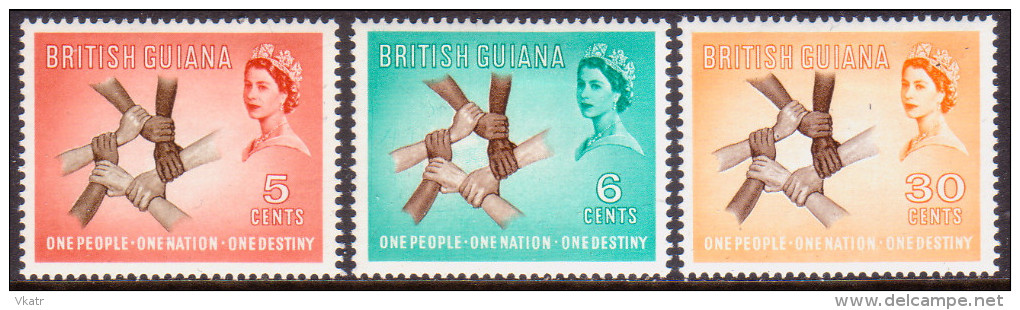 British Guiana 1961 SG #346-48 Compl.set MLH OG History And Culture Week - British Guiana (...-1966)