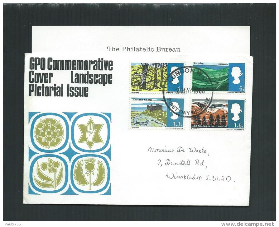 GREAT BRITAIN 2 MAY 1966 FDC LANDSCAPE PICTORIAL ISSUE  WITH EXPLANATION - Ohne Zuordnung