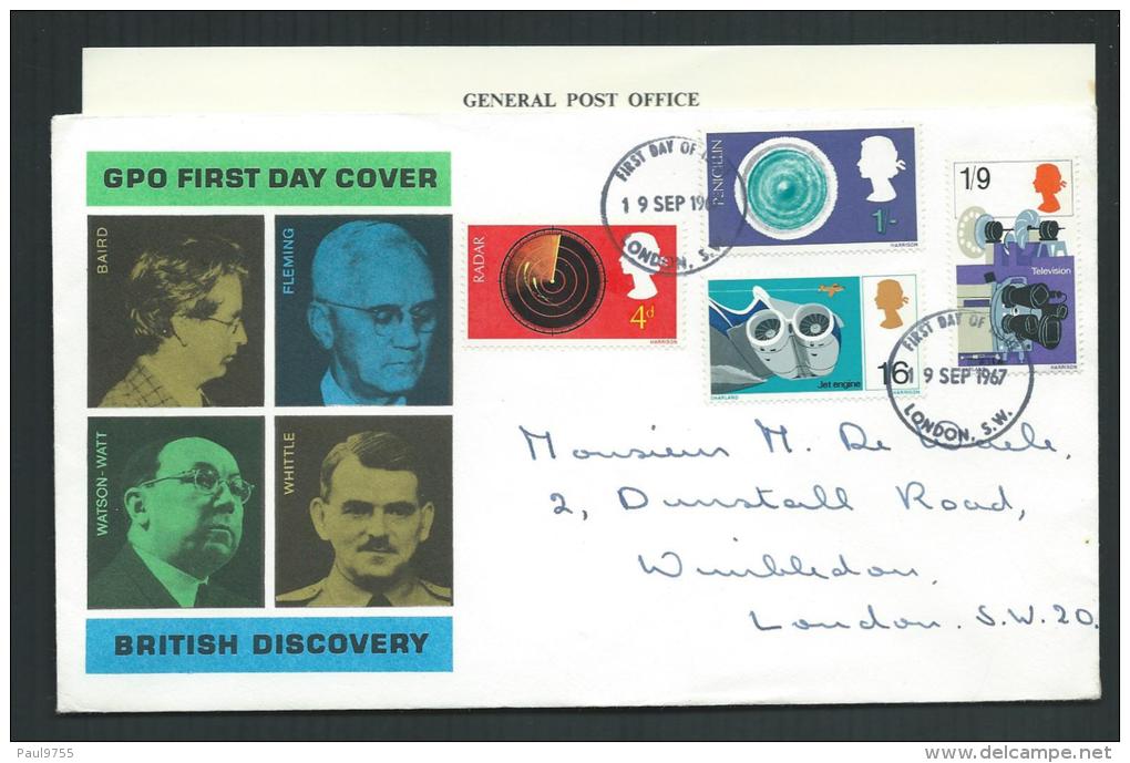 GREAT BRITAIN 19 SEP 1967 FDC BRITISH DISCOVERY  WITH EXPLANATION - Non Classés