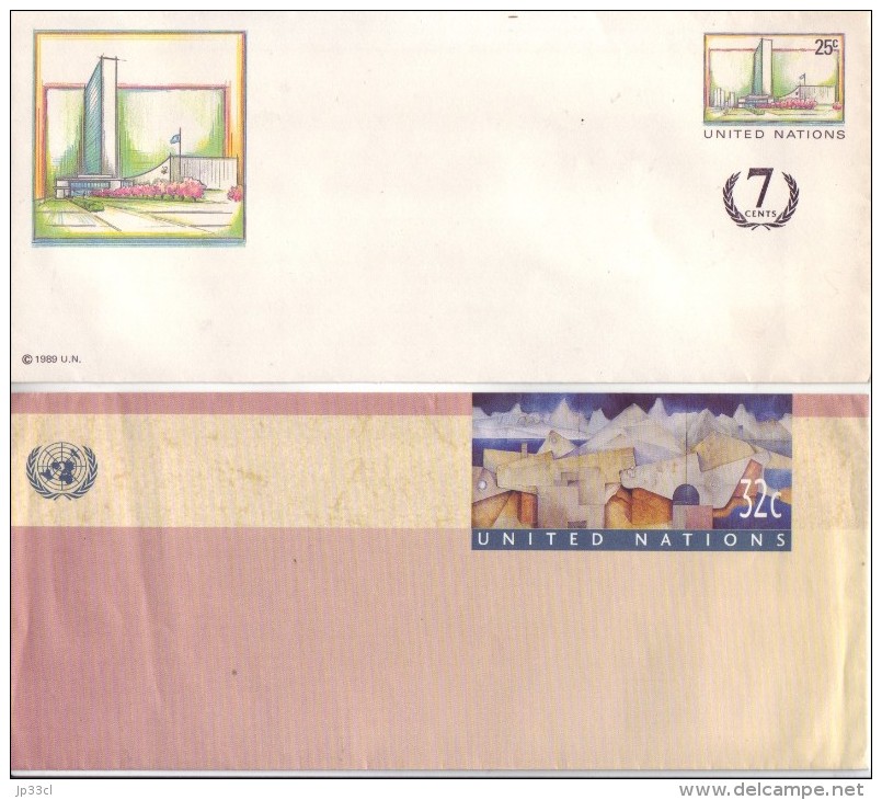 Lot De 5 Enveloppes Nations Unies United Nations Vereinte Nationen - Collections, Lots & Séries