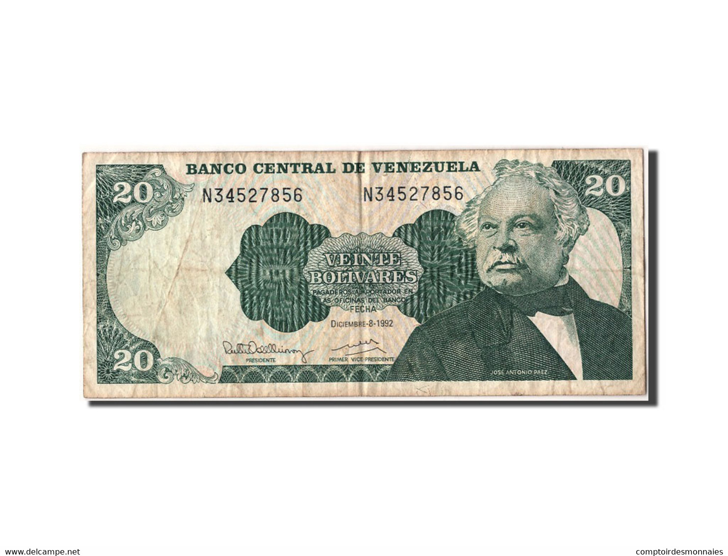 Billet, Venezuela, 20 Bolivares, 1992, 1992-12-08, TTB - Venezuela