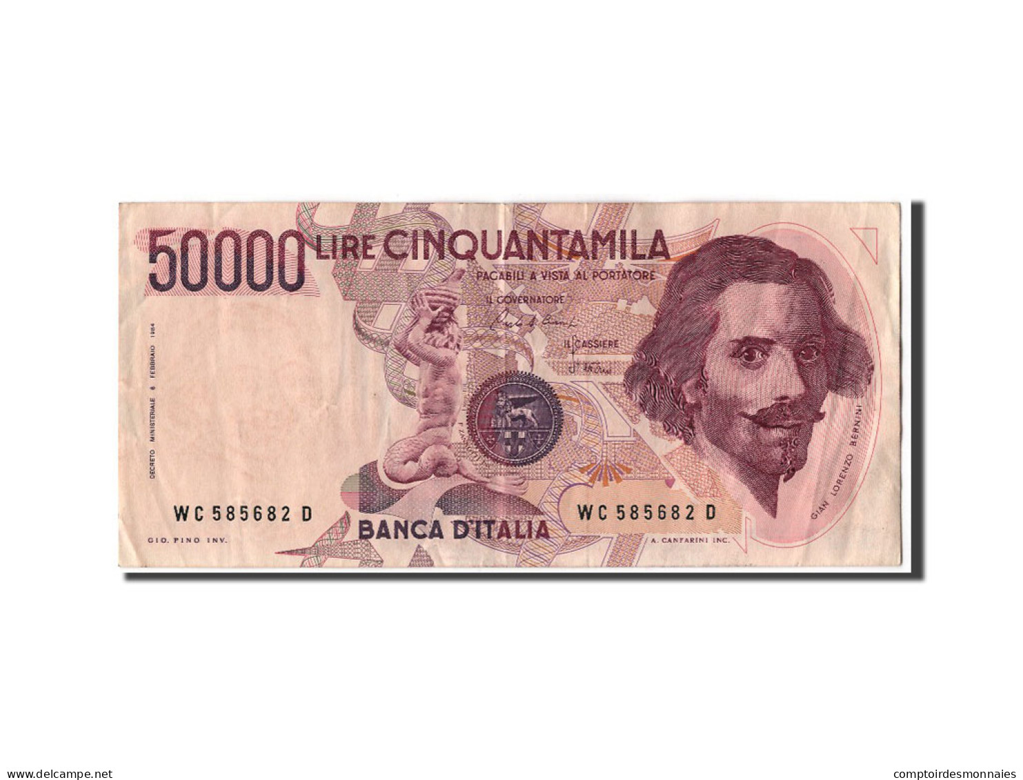 Billet, Italie, 50,000 Lire, 1984, 1984-02-06, TTB+ - 50000 Lire