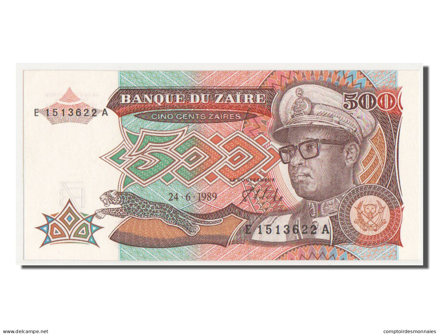 Billet, Zaïre, 500 Zaïres, 1989, SPL+ - Zaïre