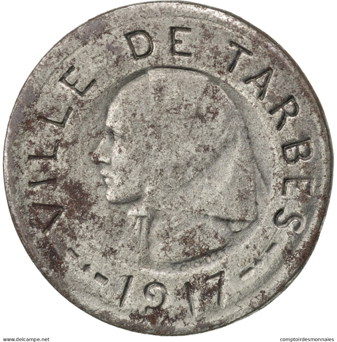 Monnaie, France, 10 Centimes, 1917, TTB, Iron, Elie:10.2 - Monétaires / De Nécessité