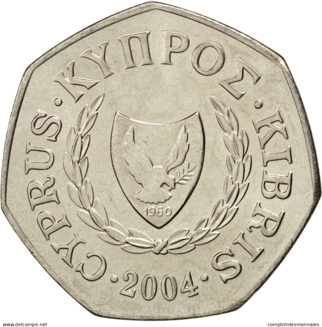 Monnaie, Chypre, 50 Cents, 2004, FDC, Copper-nickel, KM:66 - Cyprus