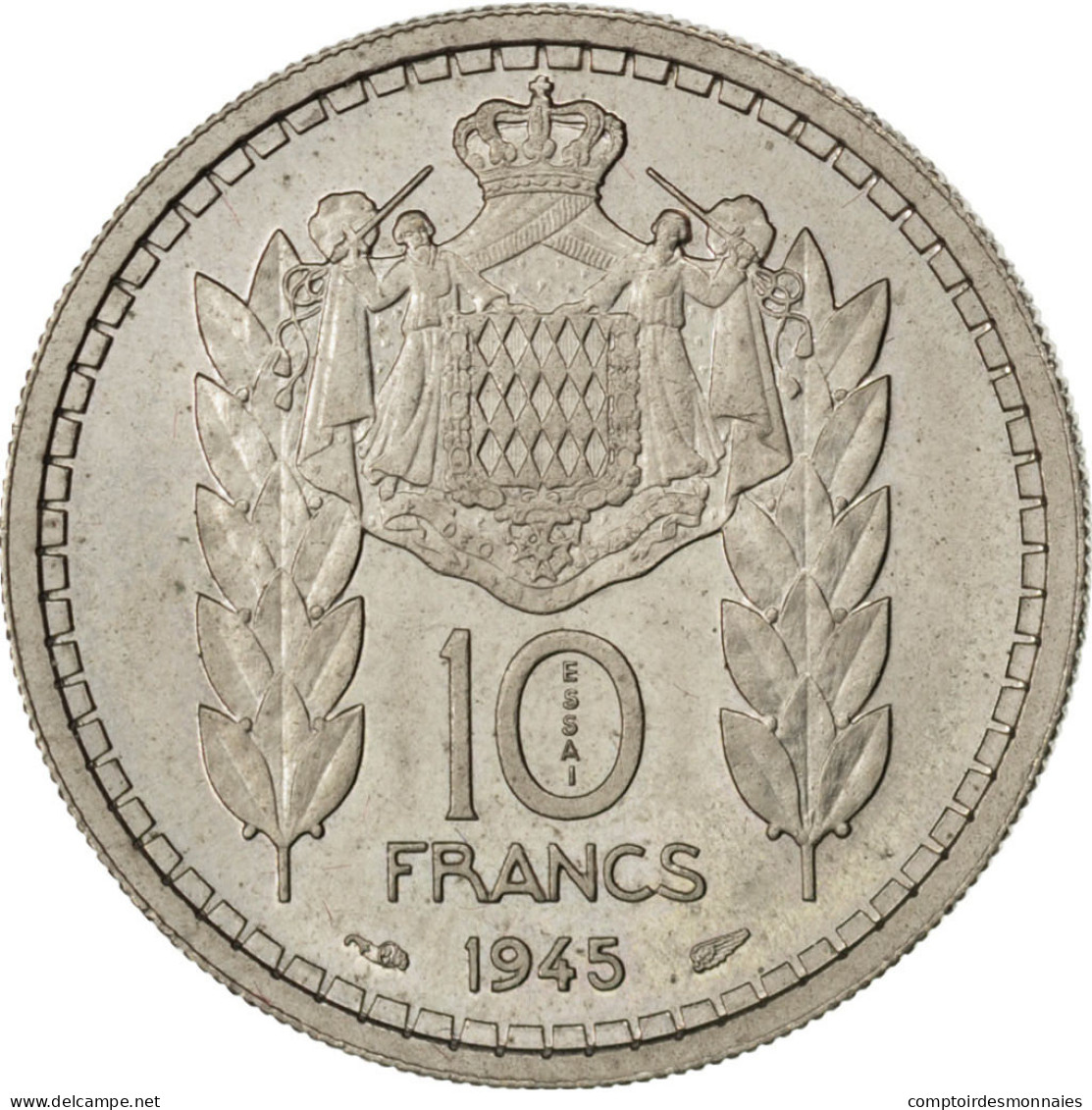 Monnaie, Monaco, 10 Francs, 1945, SUP, Copper-nickel, KM:E18, Gadoury:136 - 1922-1949 Louis II.