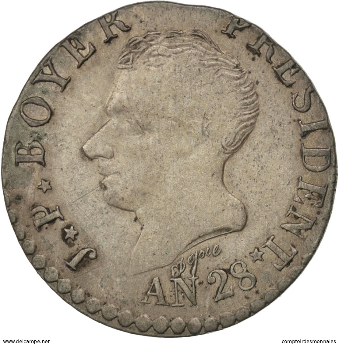 Monnaie, Haïti, 50 Centimes, 1831, TTB, Argent, KM:20 - Haití