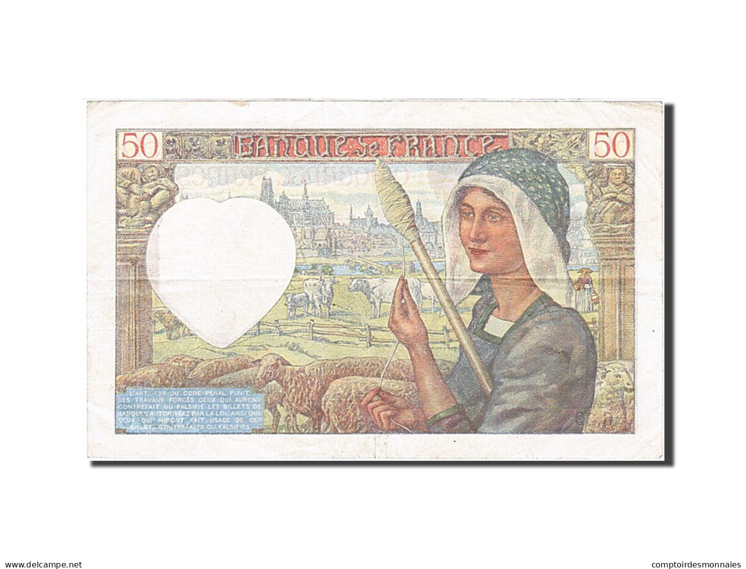 Billet, France, 50 Francs, 50 F 1940-1942 ''Jacques Coeur'', 1941, 1941-01-23 - 50 F 1940-1942 ''Jacques Coeur''