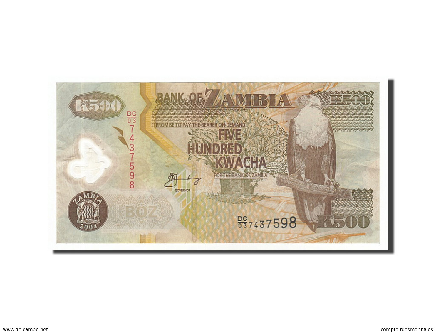 Billet, Zambie, 500 Kwacha, 2004, TTB - Zambie