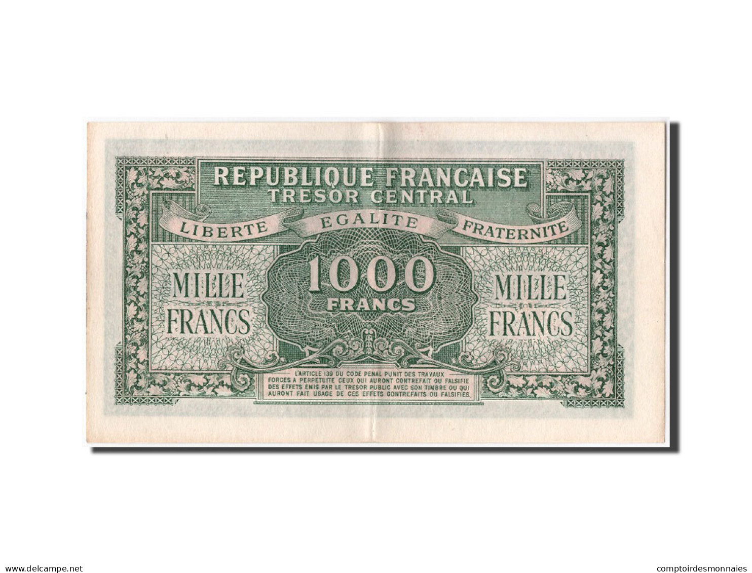 Billet, France, 1000 Francs, 1943-1945 Marianne, SUP+, Fayette:VF 12.1, KM:107 - 1943-1945 Maríanne